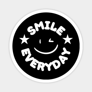 Smile Everyday circle design white color Magnet